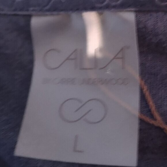 Calia by Carrie Underwood Ladies Size Large Navy Velour Long Sleeves Top - Picture 3 of 11